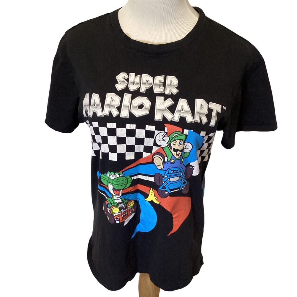 Super Mario Kart Graphic T Shirt‎ Men Black Short Sleeve Nintendo Gaming Tee